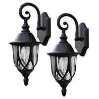 Deluxe "Clear Glass" Ornate Victorian Top Fix IP44 Wall Lantern - 2 Pack