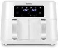 Tower T17137WHT Vortx 8.5L Dual Basket Air Fryer with Dual Cook Function, White