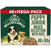 48 x 90g James Wellbeloved Puppy Wet Food Turkey, Lamb & Chicken in Gravy Pouch