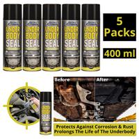 5X Underbody Seal Black Spray Can 400ml For Car Protection, Rustproof Paint