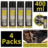 4X Underbody Seal Black Spray Can 400ml For Car Protection, Rustproof Paint