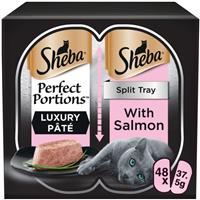 48 x 37.5g Sheba Perfect Portions Luxury Adult Wet Cat Food Trays Salmon in Loaf