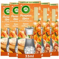 5 x 33ml Air Wick Pumpkin Spice & Everything Nice Essential Oils Reeds Diffuser