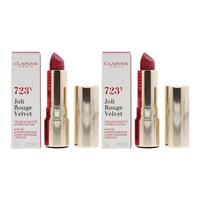 Clarins Joli Rouge Velvet Matte & Moisturizing Lipstick 723V Rasberry 3.5g X 2
