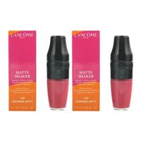 Lancome Matte Shaker Liquid Lipstick 6.2ml - 185 Orange Arty x 2