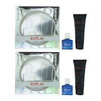 Replay Essential For Him Eau De Toilette 30ml + Shower Gel 100ml Gift Set x 2