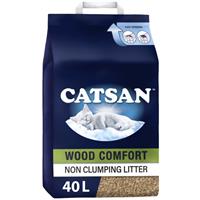 2 x 20L Catsan Wood Comfort Non Clumping Cat Litter 100% Natural & Biodegradable