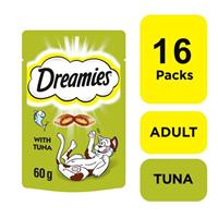 16 x 60g Dreamies Adult Cat Treats Tuna Cat Biscuits 960g