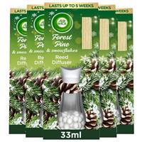 5 x Air Wick Forest Pine & Snowflakes Essential Oils Reed Diffusers 33ml