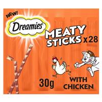 28 x 30g Dreamies Meaty Sticks Chicken Cat Treats Cat Sticks Grain Free Recipe