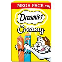 168 x 10g Dreamies Creamy Adult Cat & Kitten Treats with Tasty Chicken & Salmon