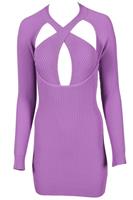 DAVID KOMA PURPLE KNIT MINI DRESS XSMALL - XS Regular