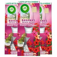 3 x Air Wick Bahamas Beach Bliss Essential Oils Reeds Diffuser 25ml