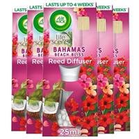 5 x Air Wick Bahamas Beach Bliss Essential Oils Reeds Diffuser 25ml