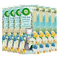 5 x Air Wick Fresh Spring Oasis Essential Oils Reed Diffusers 42ml up to 6 Weeks