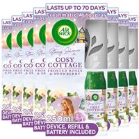 8 x Air Wick Cosy Cottage - Frosted Roses & Snowberry Autospray Kit 250ml