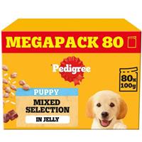80 x 100g Pedigree Puppy Wet Dog Food Pouches Mixed Selection in Jelly