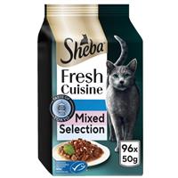 96 x 50g Sheba Fresh Cuisine Taste of Tokyo Cat Food Pouches Mixed Selection