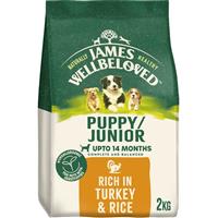 2kg James Wellbeloved Natural Puppy Complete Dry Dog Food Turkey & Rice