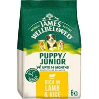 6kg James Wellbeloved Natural Puppy Complete Dry Dog Food Lamb & Rice