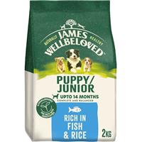 2kg James Wellbeloved Natural Puppy Complete Dry Dog Food Fish & Rice
