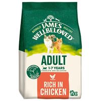 12kg James Wellbeloved 1-7 Years Adult Complete Dry Cat Food Rich in Chicken