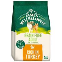 James Wellbeloved Grain Free 1-7 Years Adult Dry Cat Food Rich in Turkey 4kg