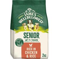 2kg James Wellbeloved Natural Senior Complete Dry Dog Food Chicken & Rice