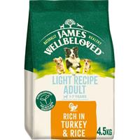 4.5kg James Wellbeloved Natural Adult Complete Dry Dog Food Turkey & Rice