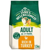 1.5kg James Wellbeloved 1-7 Years Adult Dry Cat Food Complete & Balanced Turkey