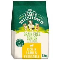 1.5kg James Wellbeloved Grain Free 7+ Years Senior Dry Dog Food Lamb & Vegetable