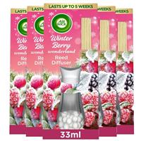 5 x Air Wick Winter Berry Wonderland Essential Oils Reed Diffusers 33ml