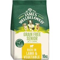10kg James Wellbeloved Grain Free 7+ Years Senior Dry Dog Food Lamb & Vegetable
