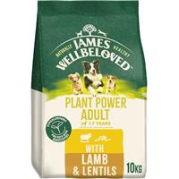 10kg James Wellbeloved Plant Power 1-7 Years Adult Dry Dog Food Lamb & Lentils