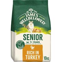 10kg James Wellbeloved 7+ Years Senior Dry Cat Food Complete & Balanced Turkey