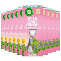 10 x Air Wick Essential Oils Reed Diffusers Wild Rose & Patchouli 25ml