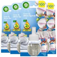 4 x Air Wick Linen & White Orchid Liquid Electrical Single Refill 19ml