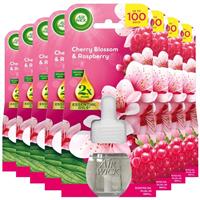 4 x Air Wick Cherry Blossom & Raspberry Liquid Electrical Single Refill 19ml