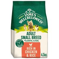 4.5kg James Wellbeloved Adult Small Breed Dry Dog Food Rich in Chicken & Rice