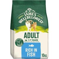 10kg James Wellbeloved 1-7 Years Adult Dry Cat Food Complete & Balanced Fish