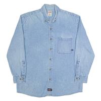 DICKIES Mens Denim Shirt Blue Long Sleeve L - L Regular