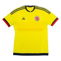 ADIDAS 2014 Colombia Home Mens Football Shirt Jersey Yellow Button Neck M - M Regular