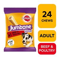 24 x 180g Pedigree Jumbone Maxi Large Dog Treat Beef & Poultry Dog Chews