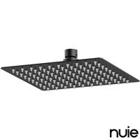 Nuie Matt Black Square Fixed Shower Head 200x200mm - A4088
