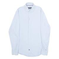 TOMMY HILFIGER Slim Fit Mens Plain Shirt Blue Long Sleeve M - M Regular