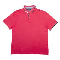 TOMMY HILFIGER Mens Polo Shirt Red L - L Regular