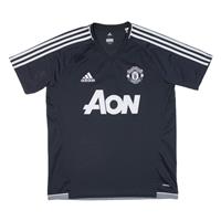 ADIDAS Manchester United Mens Football Shirt Jersey Grey V-Neck L - L Regular