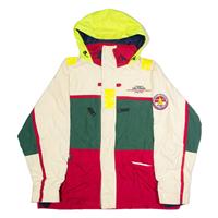Vintage TOMMY HILFIGER Sailing Gear Mens Coat Cream 90s Hooded Colourblock 2XL - 2XL Regular