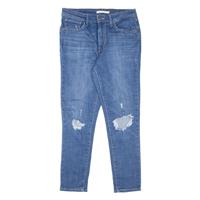 LEVI'S 721 High Rise Distressed Womens Jeans Blue Slim Skinny W30 L26