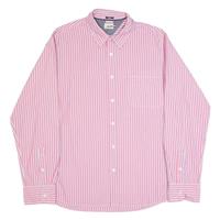 Vintage TOMMY HILFIGER DENIM Slim Fit Mens Shirt Red 90s Striped Long Sleeve 2XL - 2XL Regular